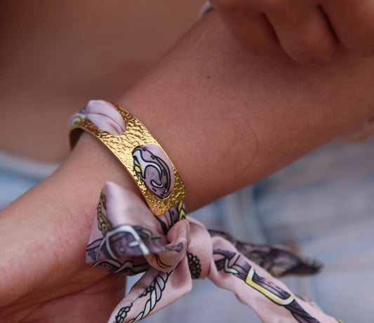 Bracelet Sofia, ruban, or