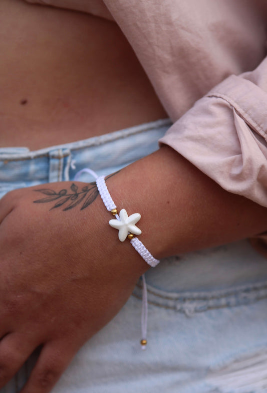 Bracelet vanessa, étoile de mer blanc
