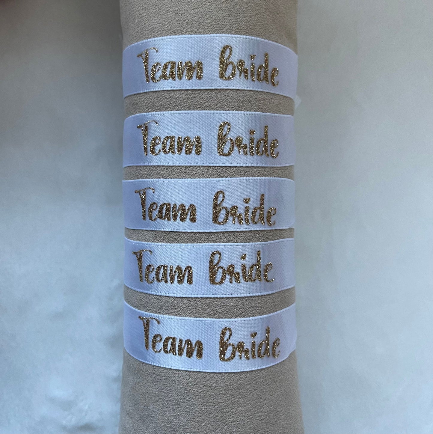 Bracelets « Team bride » - Écriture or - Mademoiselle Louloute