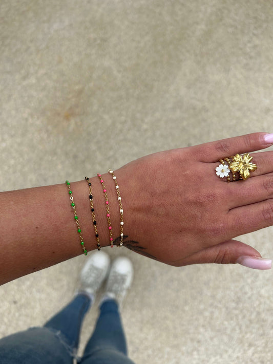 Bracelet Cory, or, avec perles