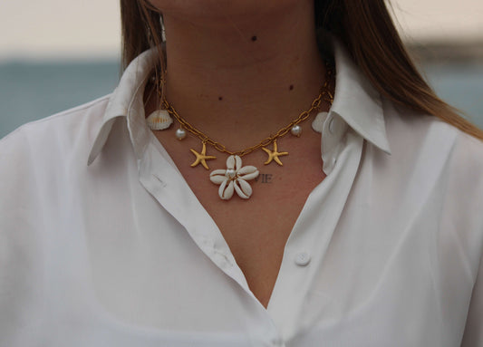 Collier Maïa, pampilles, or