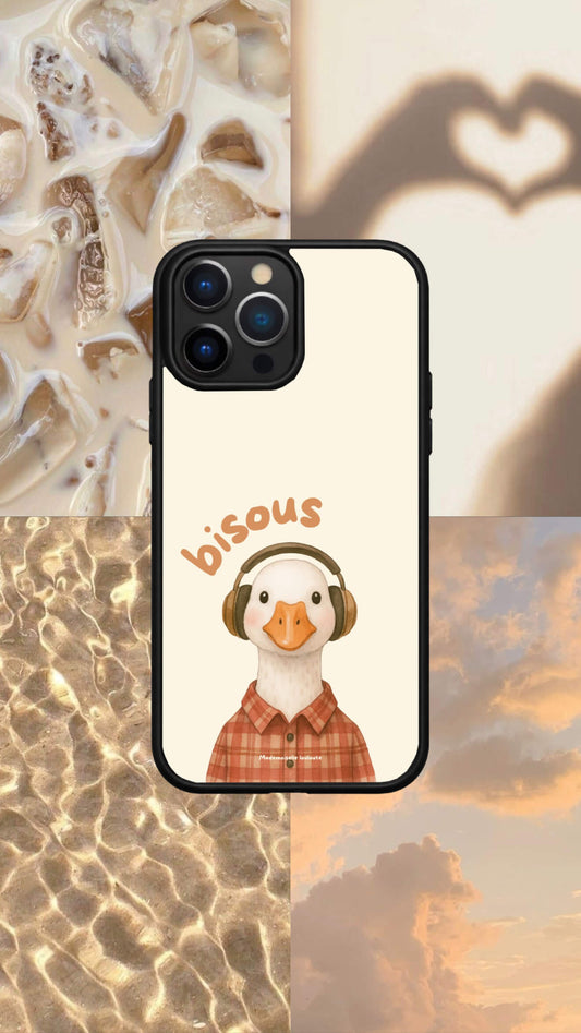 Coque oie + écriture bisous