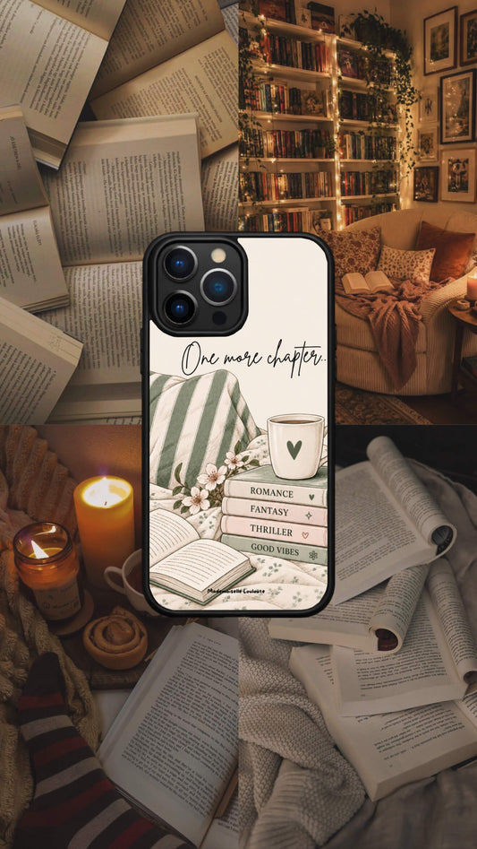 Coque de téléphone Parenthèse avec illustration cosy de livres, plaid et boisson chaude