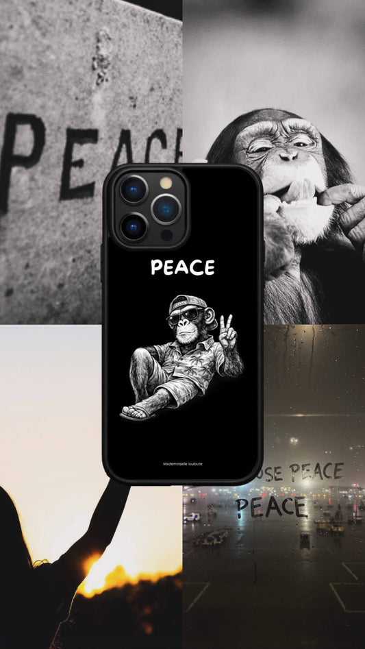 Moodboard coque peace singe