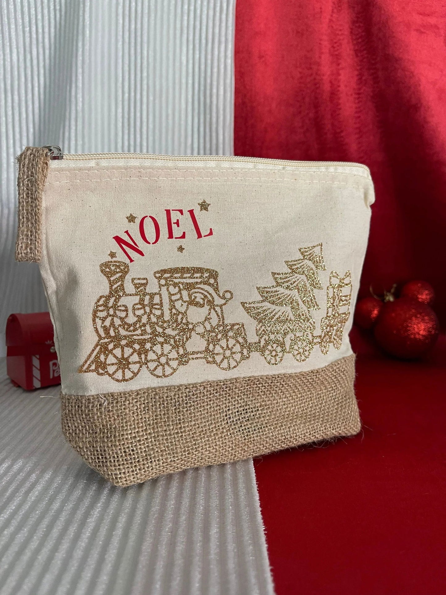 Pochette train de noël - Mademoiselle Louloute