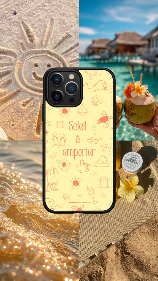 Coque, inspiration vacance, jaune et orange