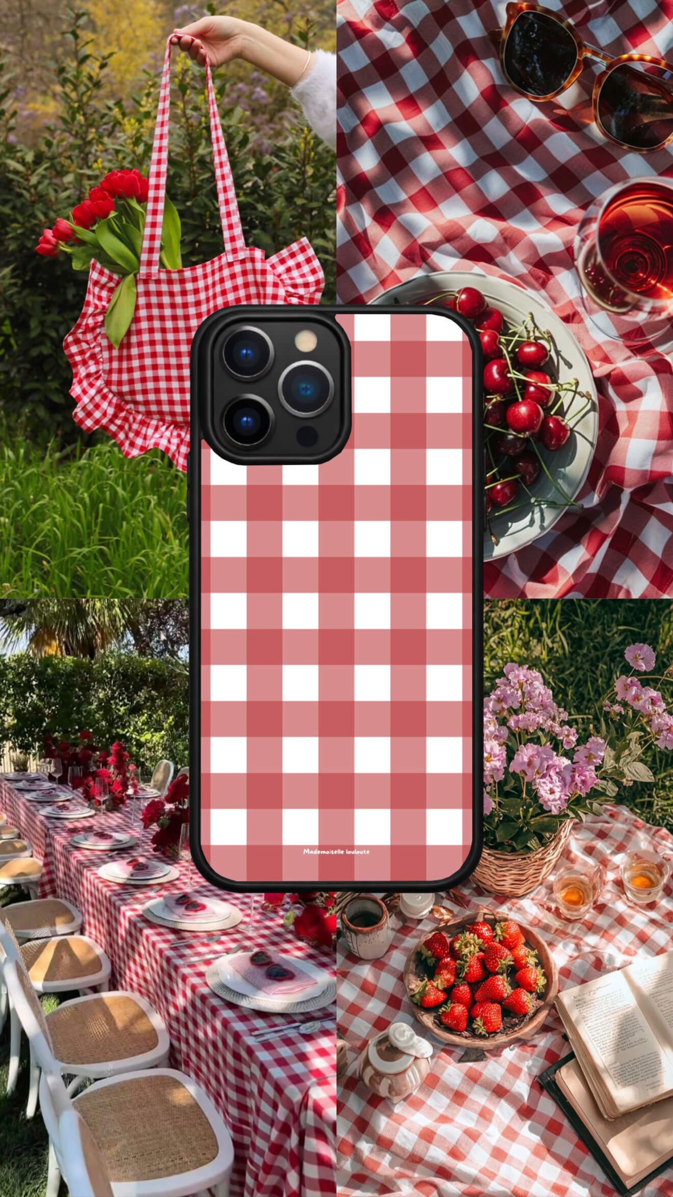 Coque vichy rouge