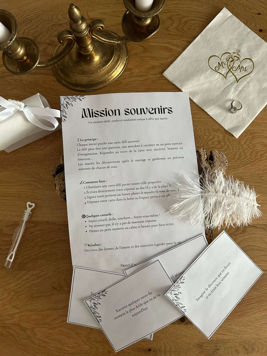 🎉 Mission Souvenirs : Le Jeu Imprimable Incontournable pour un Mariage Inoubliable