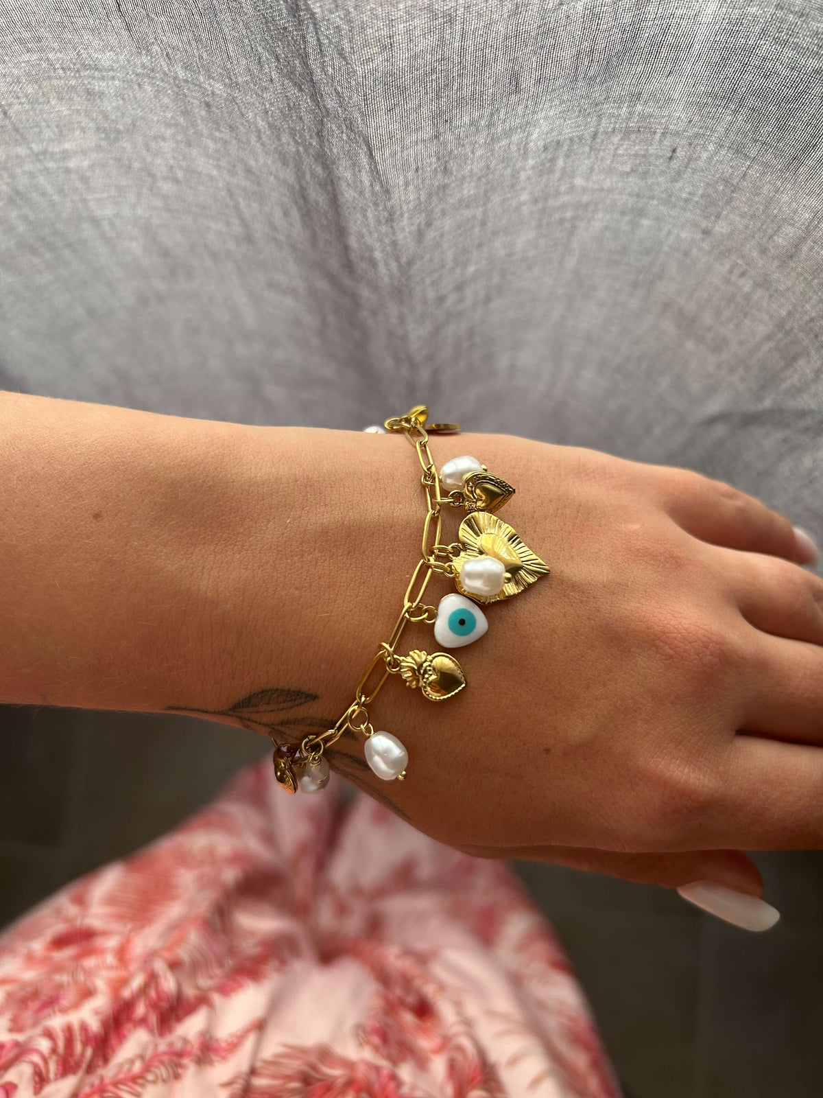 Bracelet Thais, oeil de protection or 