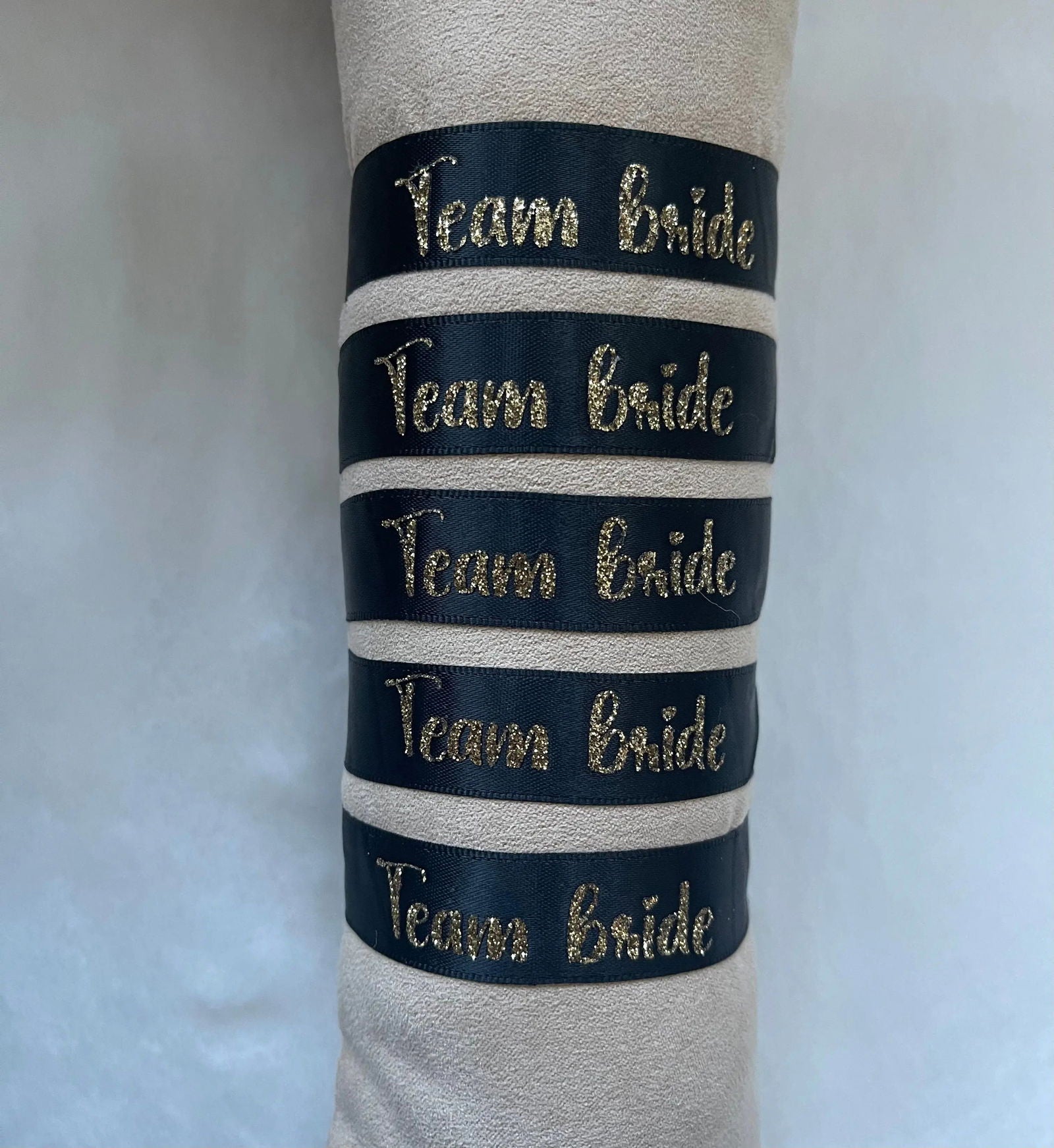 Bracelets « Team bride » - Écriture or - Mademoiselle Louloute