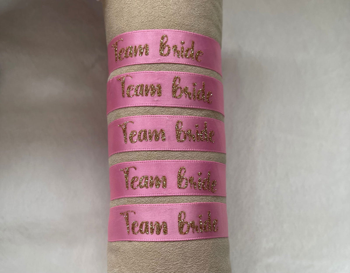 Bracelets « Team bride » - Écriture or - Mademoiselle Louloute