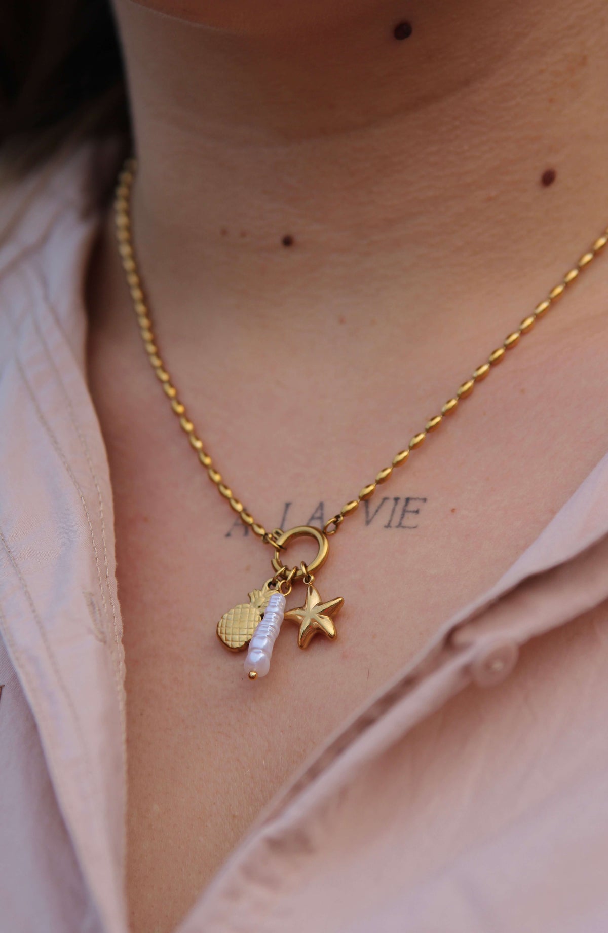 Collier Noemie, papilles, or 