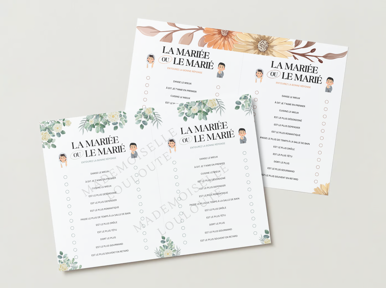 Fichier imprimable mariage - La mariée ou le marié ? - Mademoiselle Louloute