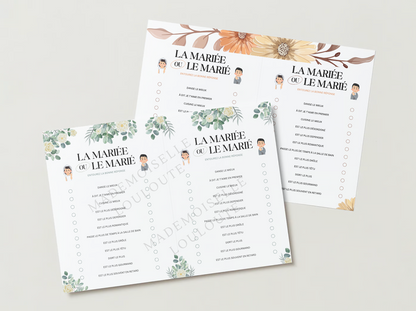 Fichier imprimable mariage - La mariée ou le marié ? - Mademoiselle Louloute