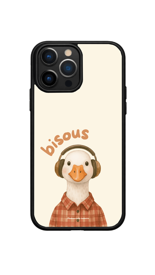 Coque, oie + écriture bisous 