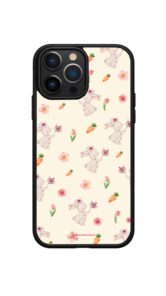 Coques lapin carotte fleurs. Moodboard 