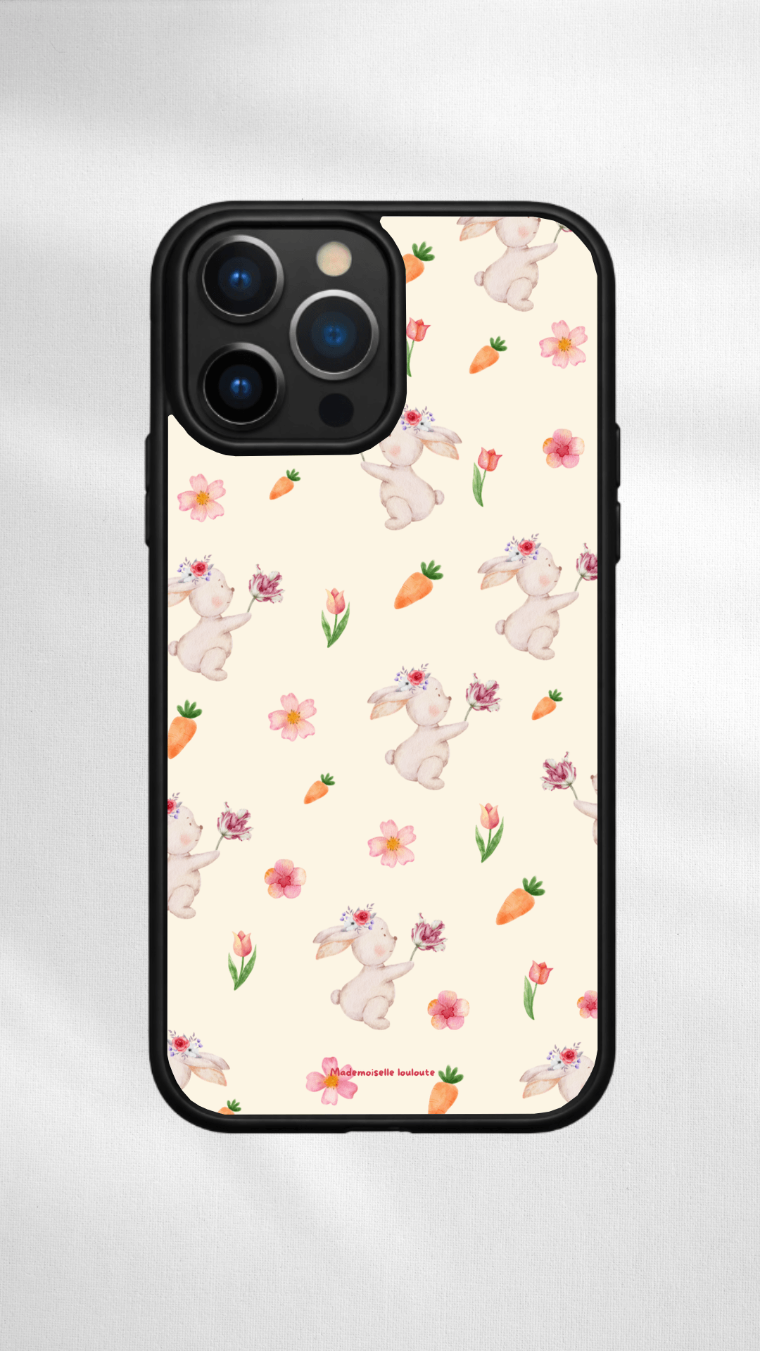 Coques lapin carotte fleurs 