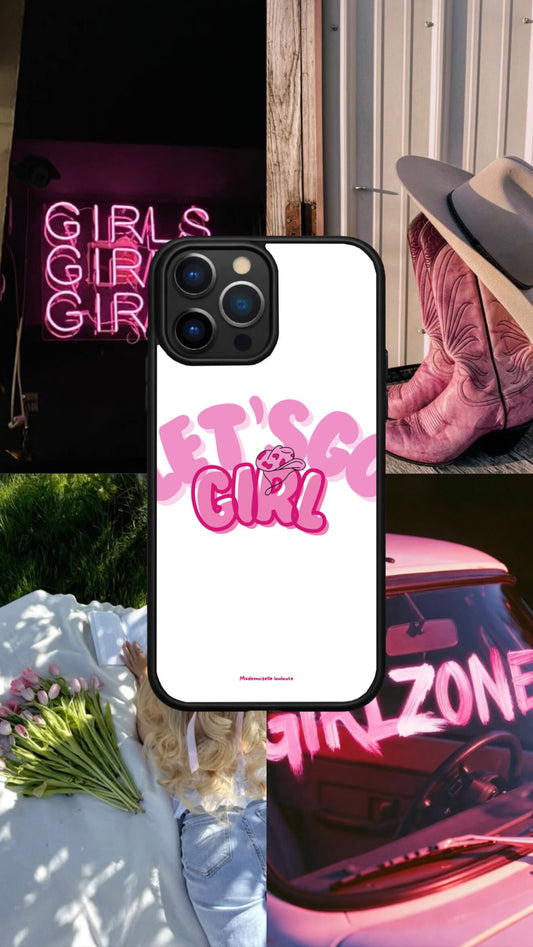 Coque inscription "let's go girl", moodboard 