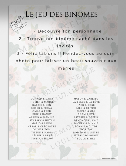 JEU DE BINOMES - FLEURS 