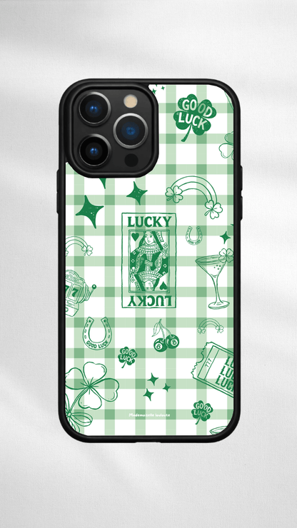 Coque lucky, verte symbole chance 