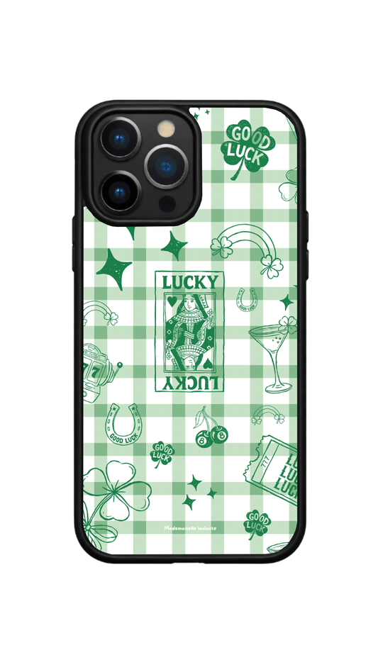 Coque lucky, verte symbole chance 