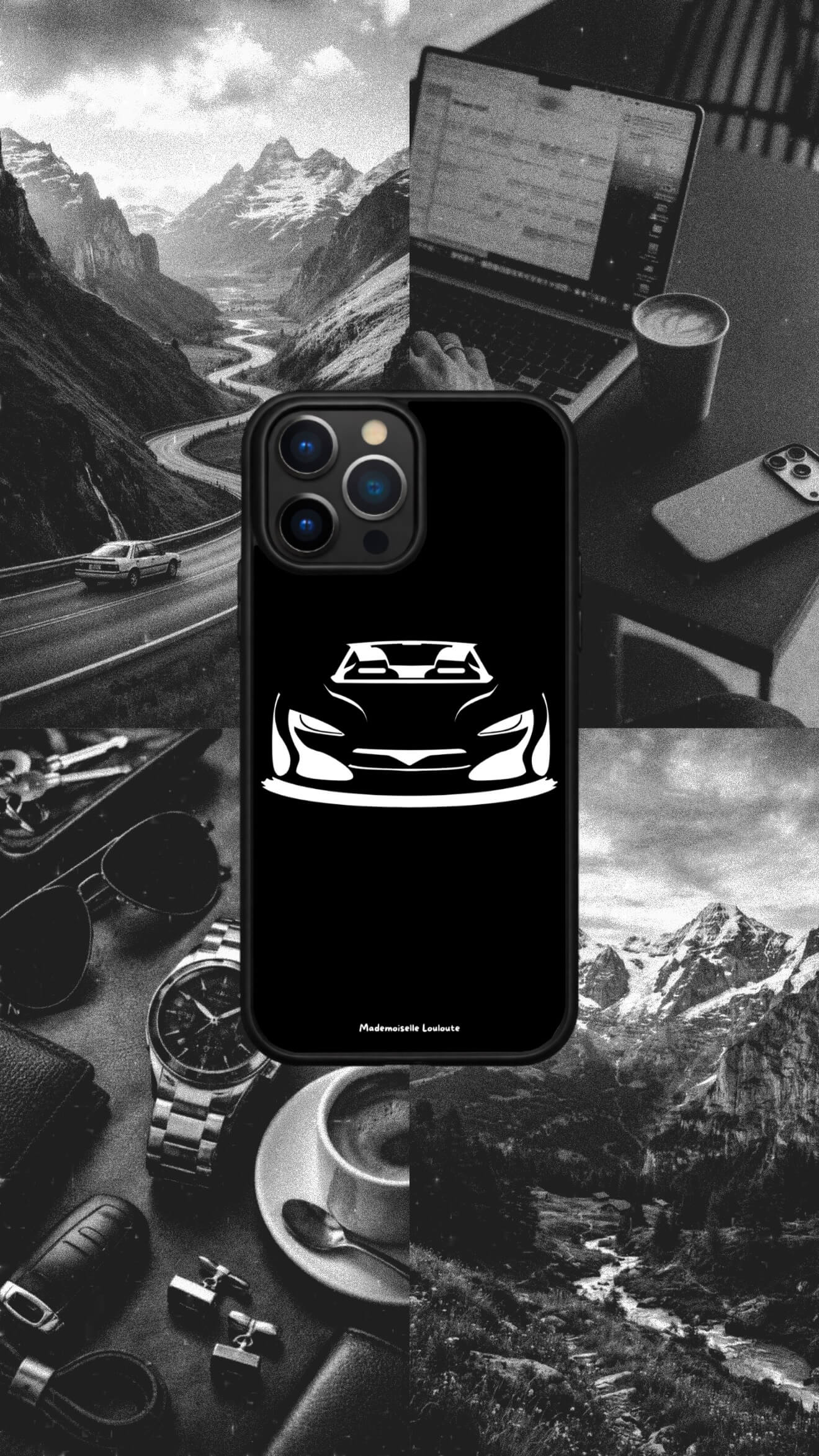 Coque de téléphone Midnight Run avec illustration de voiture sportive