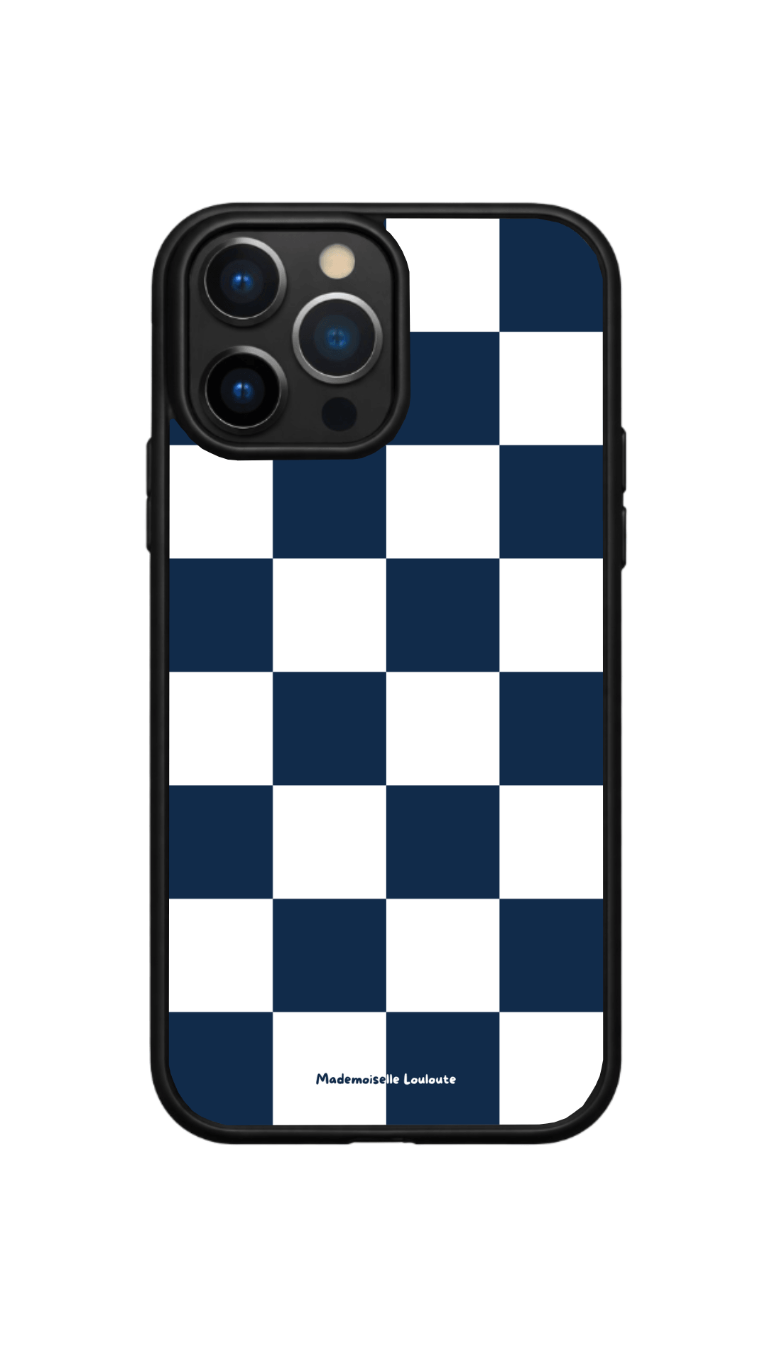 Coque de téléphone Monaco avec motif damier bleu moderne