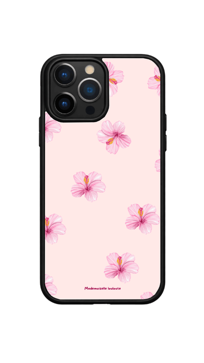 Coque de téléphone Pretty Bloom rose poudré avec fleurs roses