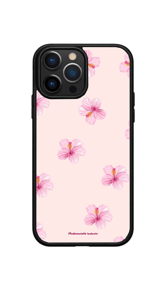 Coque de téléphone Pretty Bloom rose poudré avec fleurs roses