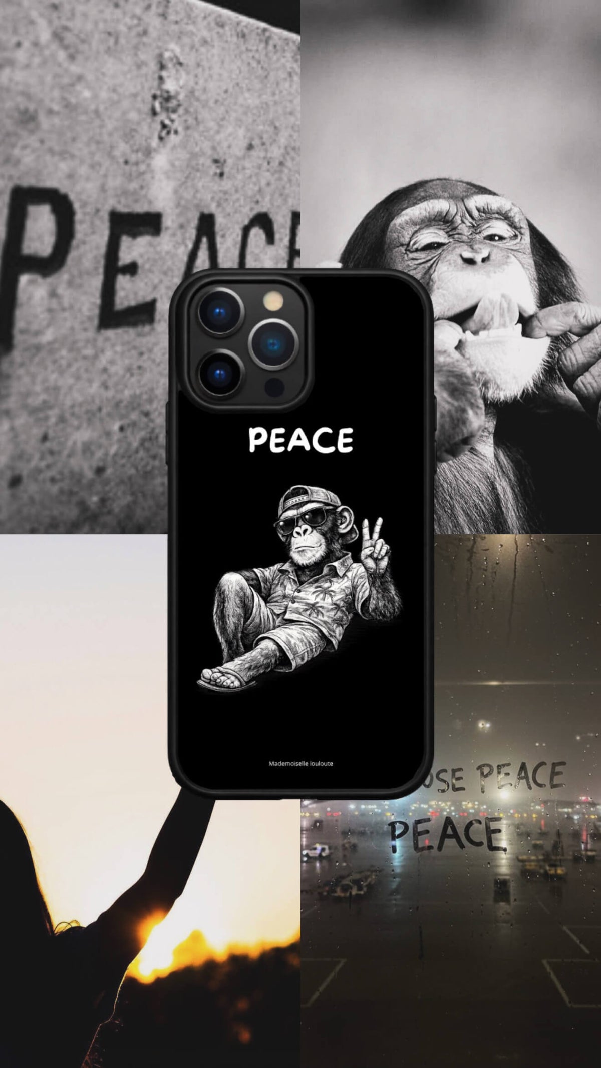 Peace monkey - Mademoiselle Louloute