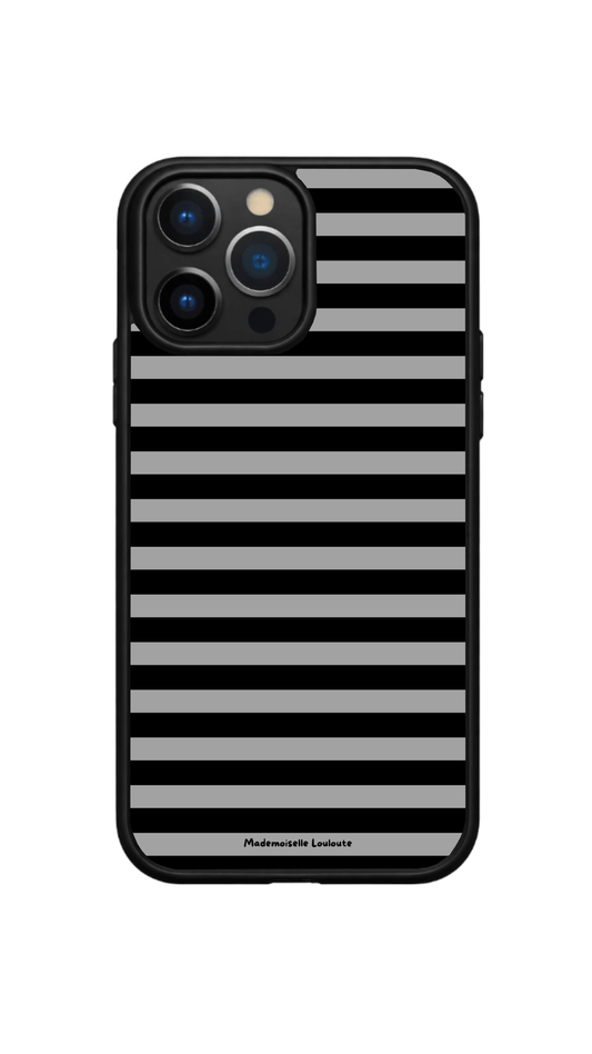 Coque de téléphone Urban avec rayures noires et grises au design minimaliste moderne.